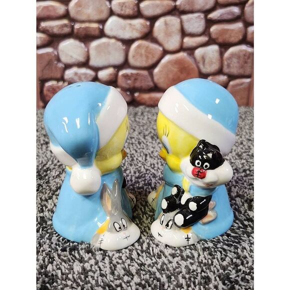 TWEETY BIRD NIGHTY-NIGHT SALT & PEPPER SHAKERS, Looney Tunes, Warner Bros - Picture 2 of 7